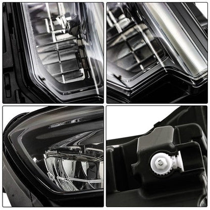 For Grand Cherokee 2021-2024 (w/o Animation & Leveling) Pair Headlamps LED Black