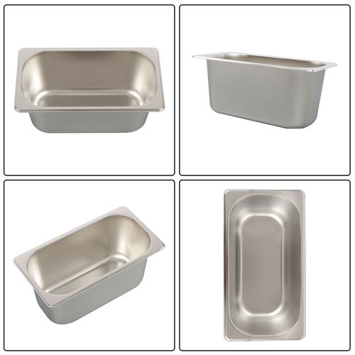 Restaurant Steam Table Pans 8 Pack 1/3 Size 6 Inch Deep Thickened with Lid