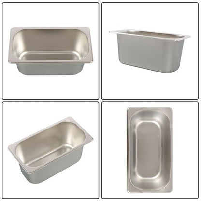 Restaurant Steam Table Pans 8 Pack 1/3 Size 6 Inch Deep Thickened with Lid