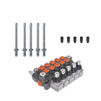5 Spool 3625PSI Hydraulic Monoblock Double Acting Control Valve 11 GPM SAE Ports