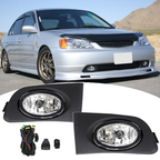 Front Bumper Fog Lights Clear Lens Halogen Fog Lamp for 2001-2003 for Honda Civic