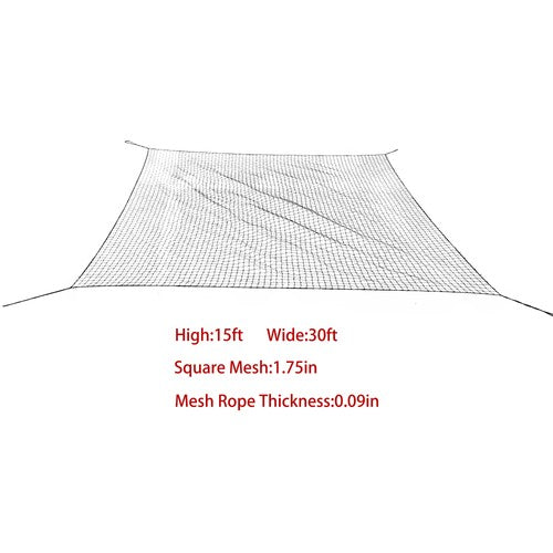 Sports Net,Sports Netting Barrier 15x30FT Baseball Softball Backstop Nets
