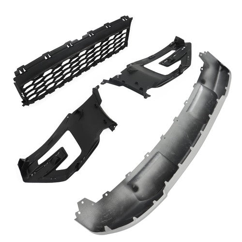 Compatible For 2016-2017 Ford Explorer Front Grille+Fog Light Frame*2+Skid Plate
