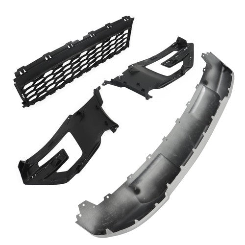 Compatible For 2016-2017 Ford Explorer Front Grille+Fog Light Frame*2+Skid Plate