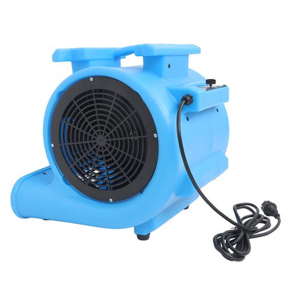 Powerful 1HP 4000CFM 15ft Three-Speed Adjustable Carpet Dryer - Blue Fan