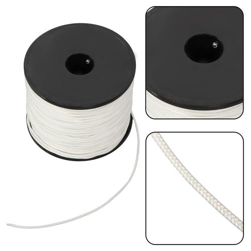 1/8 inch White Dacron Polyester Rope - 500 Foot Spool | Solid Braid