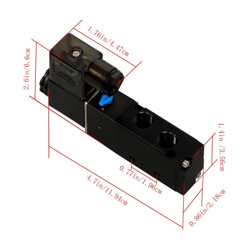 1/4" 5 Way 2 Position Namur Mount Directional Control Solenoid Air Valve 24V DC