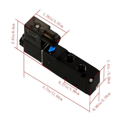 1/4" 5 Way 2 Position Namur Mount Directional Control Solenoid Air Valve 24V DC