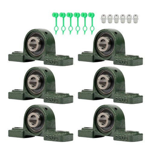 6PCS UCP202-10 Pillow Block Mounted Ball Bearing 5/8" Bore 2 Bolt Cast Iron Base