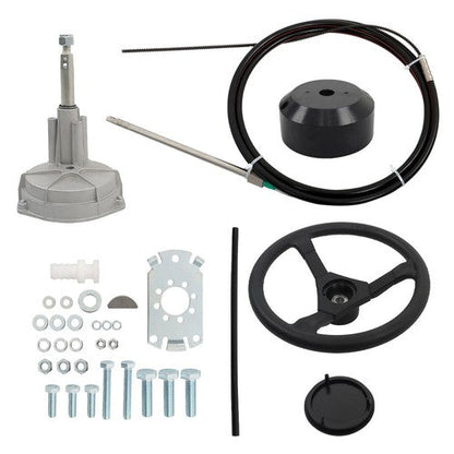 New 15 FT Boat Rotary Steering System Outboard Kit Marine W/ 12.4" Wheel SS13715