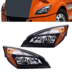 Left and Right Headlights For Freightliner Cascadia 2018-2023 Halogen w/ Bulb/s