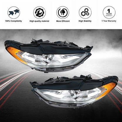 LED DRL Headlight Assembly Headlamps Left+Right Side For Ford Fusion 2017-2019
