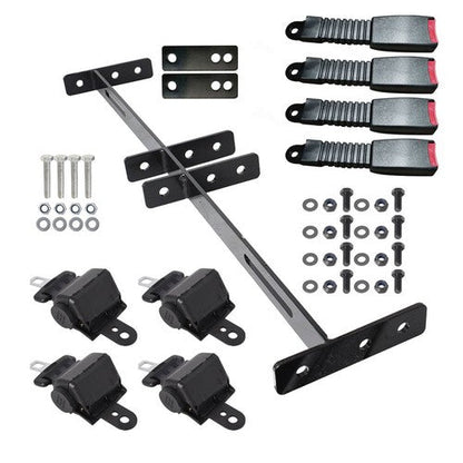 New 4 Retractable Seat Belts and Bracket Kit For EZGO Yamaha Club Car Golf Cart