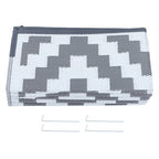 8x10ft Waterproof Outdoor Rug Outdoor Plastic Straw Rug For Camping Gray & White
