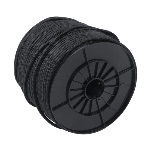 Black Nylon Solid Braid Rope High UV & Abrasion Resistance 1/4 Inch × 500ft