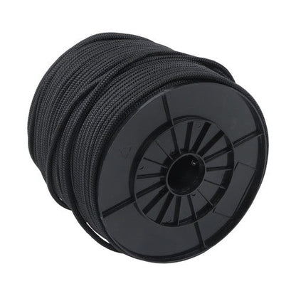 Black Nylon Solid Braid Rope High UV & Abrasion Resistance 1/4 Inch × 500ft