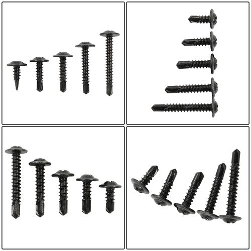 380Pcs Self Tapping Phillips Screws Kits #8 #10 Stainless Steel 410 With Box