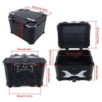 45L  Aluminum Black Hard Motorcycle Trunk With Silver Hanging Plate Rear Trunk