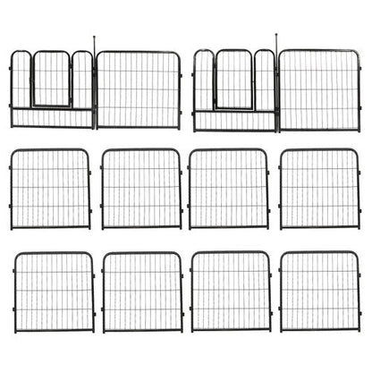 12 Panels 24x24 inch Dog Playpen Crate Fence Pet PlayPen Exercise Cage