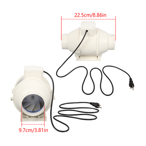 Inline Duct Fan 4 Inch 280 CFM Ventilation Exhaust Fan for Bathroom Grow Tent