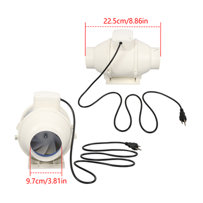 Inline Duct Fan 4 Inch 280 CFM Ventilation Exhaust Fan for Bathroom Grow Tent