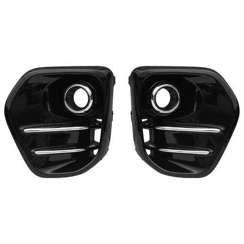 Fog Light Covers Bezels w/ Chrome Trim Pair for 2017-2019 for Kia Sportage EX