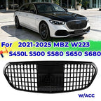 For 2021-2025 Mercedes-Benz W223 S450L S500 S580 S680 Maybach Front Grille W/ACC