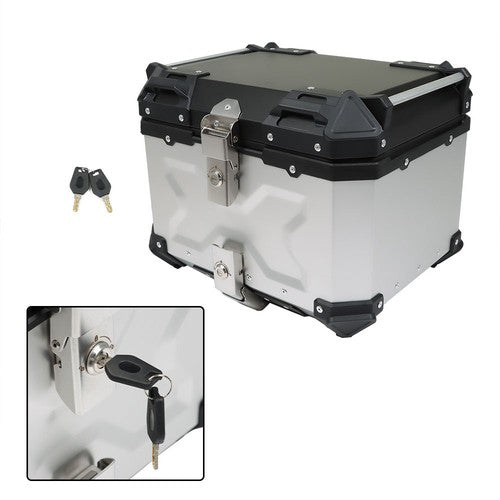Motorcycle Aluminum Trunk Rear Top Case Luggage Tour Tail Tool Box Lock 45L NEW