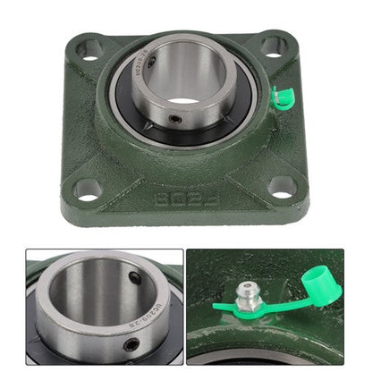 2 × UCP209-28 Pillow Block Flange Bearing 1-3/4" Bore 4 Bolt Solid Base
