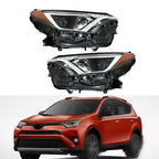 Headlights Halogen For Toyota Rav4 2016 2017 18 Tube Bar Driver+Passenger Side