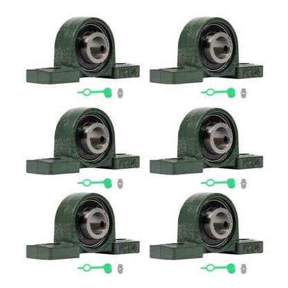 6× UCP204-12 Pillow Block Mounted Ball Bearing 3/4" Bore Cast Iron Base