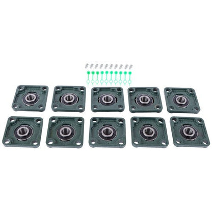 10 Pcs UCP204-12 Pillow Block Flange Bearing 3/4" Bore 4 Bolt Solid Base