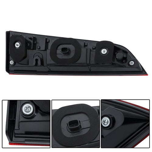 Rear Inner Chrome For 2016-2018 Honda Pilot Tail Light Red Right Passenger Side