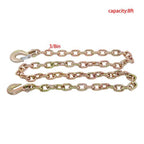 W/Hooks G70 3/8in × 8FT Trailer&Truck Transport Bundle Chain Steel Gold 6600lbs