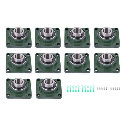 10 Pack UCF208-24 Pillow Block Bearing 1 1/2" Bore 4-Bolt Self-Alignment