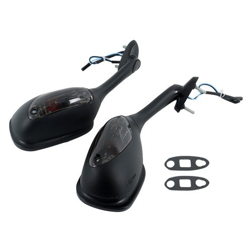 Black Mirrors Smoke Turn Signals For Suzuki GSXR 600 750 1000 2005-2015