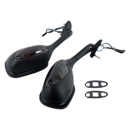 Black Mirrors Smoke Turn Signals For Suzuki GSXR 600 750 1000 2005-2015