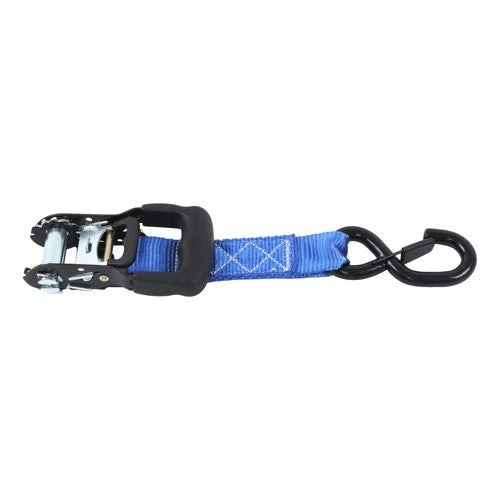 4 Pcs Steel Ratchet Strap Blue Fracture Strength 5208lbs 1.6in*15ft with S Hooks