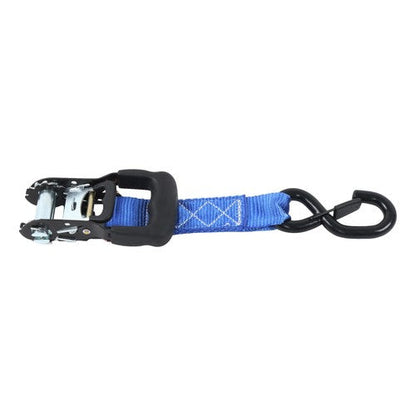 4 Pcs Steel Ratchet Strap Blue Fracture Strength 5208lbs 1.6in*15ft with S Hooks