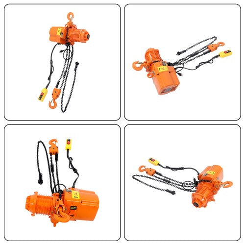 1 Ton Electric Chain Hoist, Single Phase 2200Lbs 10ft Lift Height G80 110V 750W