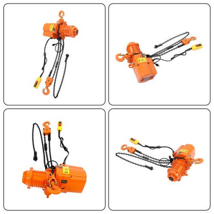 1 Ton Electric Chain Hoist, Single Phase 2200Lbs 10ft Lift Height G80 110V 750W