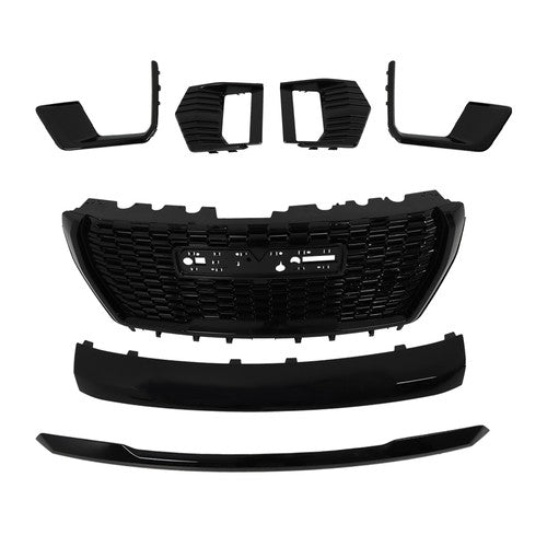 Gloss Black Front Bumper Grille Plastic 7pcs Suit For 2021-23 GMC Yukon&Yukon XL