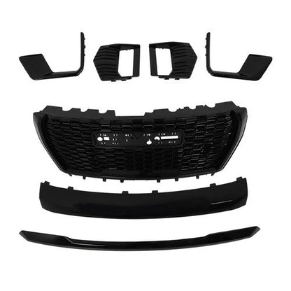Gloss Black Front Bumper Grille Plastic 7pcs Suit For 2021-23 GMC Yukon&Yukon XL