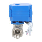Solid Motorized Ball Valve 1in Full Port SS 9-24V AC/DC NC Auto Return