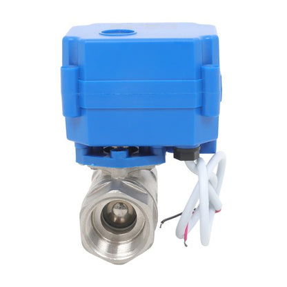 Solid Motorized Ball Valve 1in Full Port SS 9-24V AC/DC NC Auto Return
