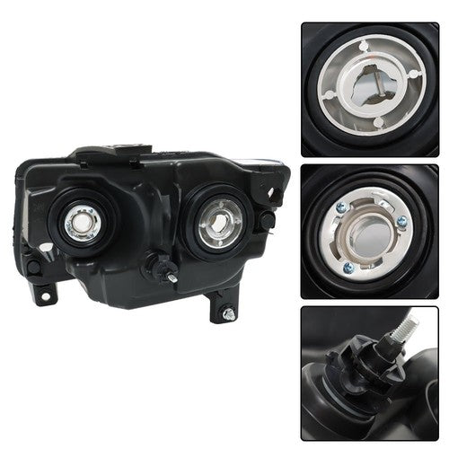 Halogen Clear Pair Chrome For Jeep Grand Cherokee 11-13 Compass 11-17 Headlights