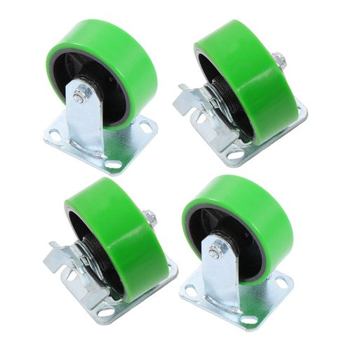 4 sets of 5' heavy-duty casters 2 side brakes and 2 straight wheels 4000lbs