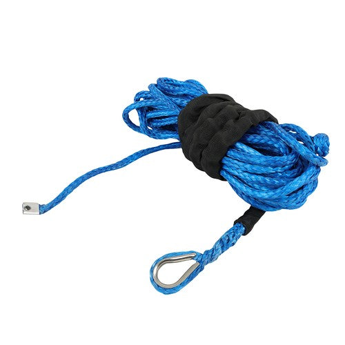 For ATV 5/16"x50' 12000LBS Blu Synthetic Winch Rope Line Recovery Cable