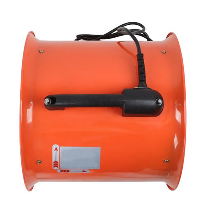 Portable Blower Steel 10 Inch, 1520 CFM 320W Industrial Orange 33ft Ducting