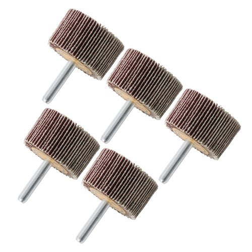 5 Pack 1-1/2" x 1" x 1/4" Aluminum Oxide Shank Mounted Flap Wheels 120 Grit